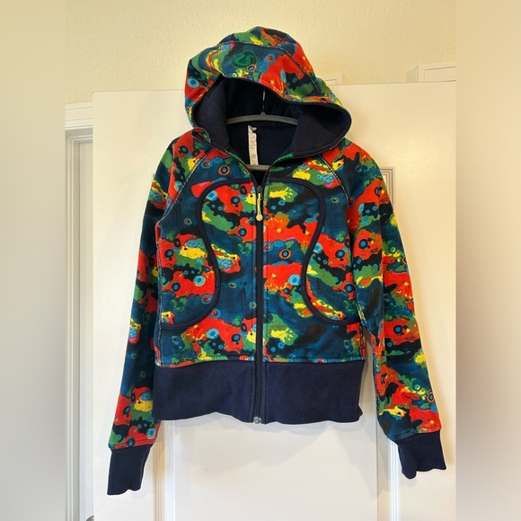 LULULEMON RARE Vintage Scuba Hoodie Full Zip Size 6 Multicolor - Picture 4 of 12
